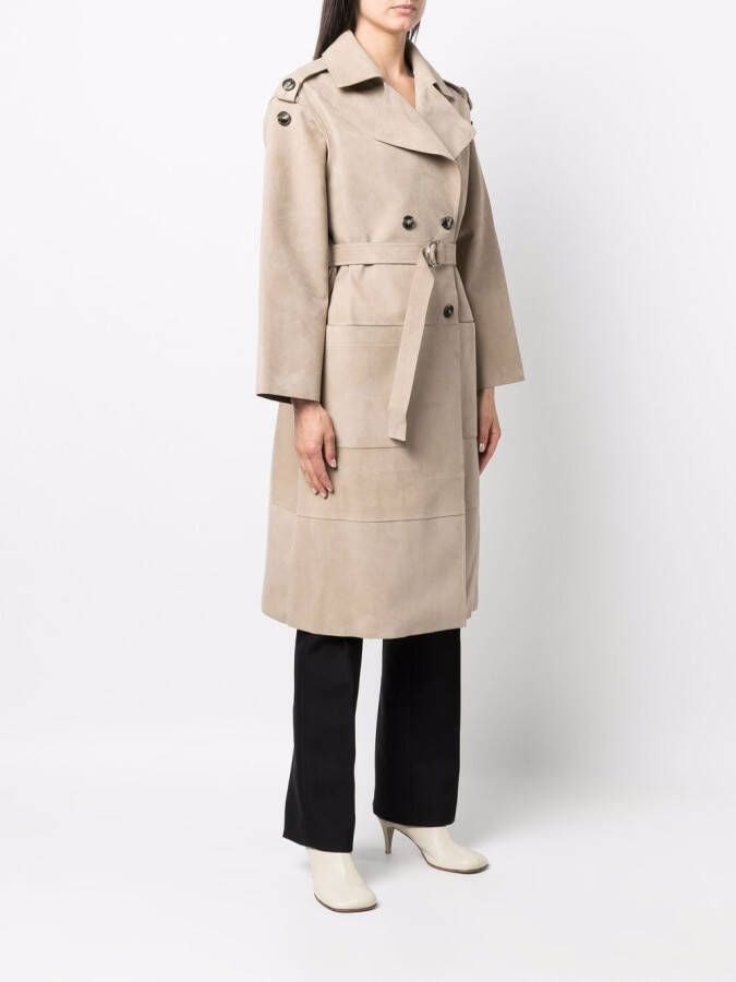 Yves Salomon Trenchcoat met ceintuur Beige