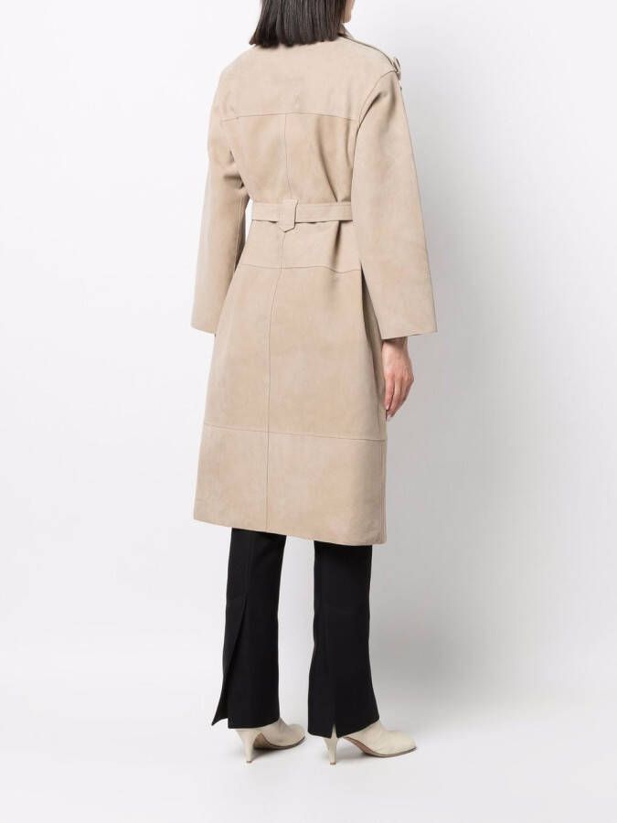 Yves Salomon Trenchcoat met ceintuur Beige