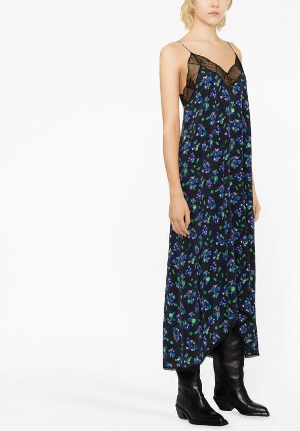 Zadig&Voltaire Maxi-jurk met bloemenprint Blauw