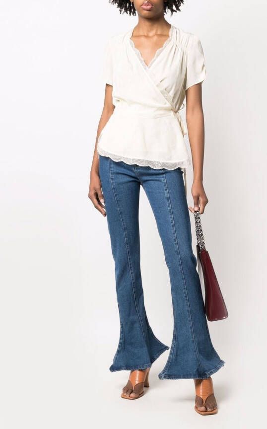 Zadig&Voltaire Blouse met wikkel-effect Beige