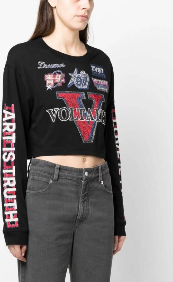 Zadig&Voltaire Cropped T-shirt Zwart