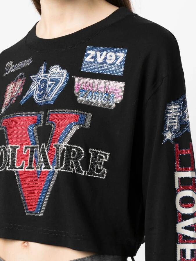 Zadig&Voltaire Cropped T-shirt Zwart