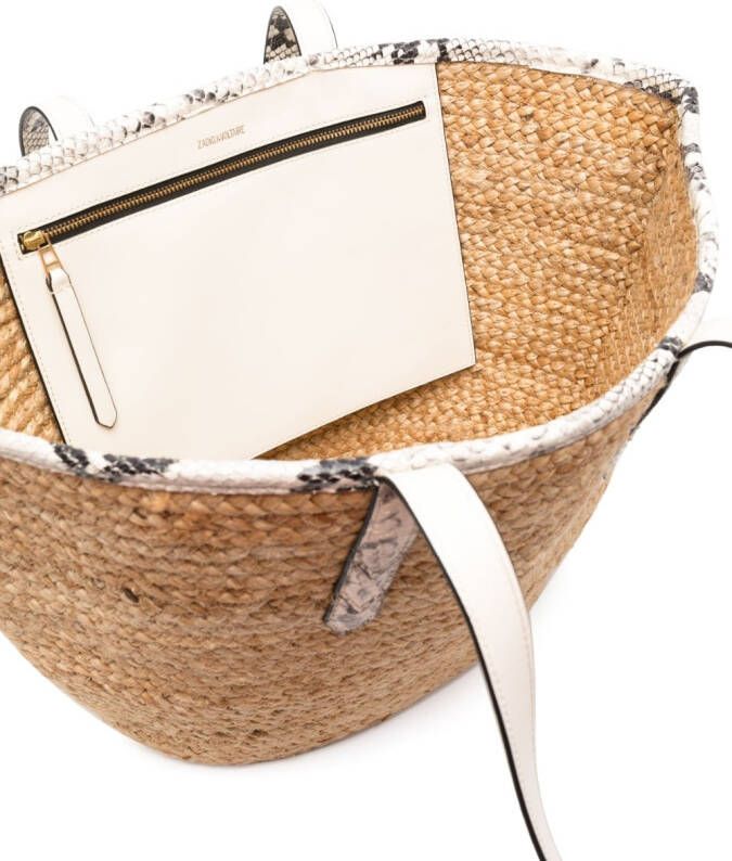 Zadig&Voltaire Ibiza strandtas met logo Beige