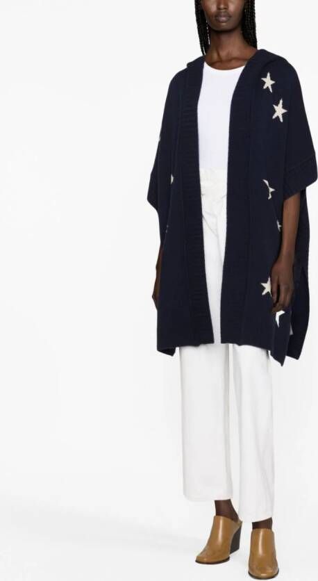 Zadig&Voltaire Inna star-jacquard cashmere cardigan Blauw