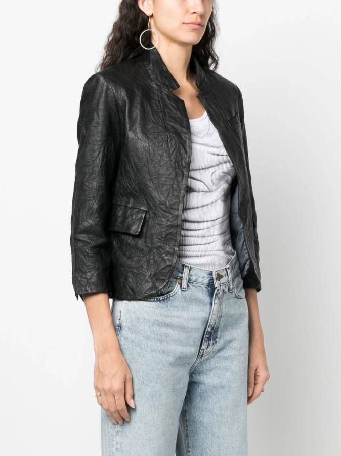 Zadig&Voltaire Verys leren blazer met gekreukt effect Zwart