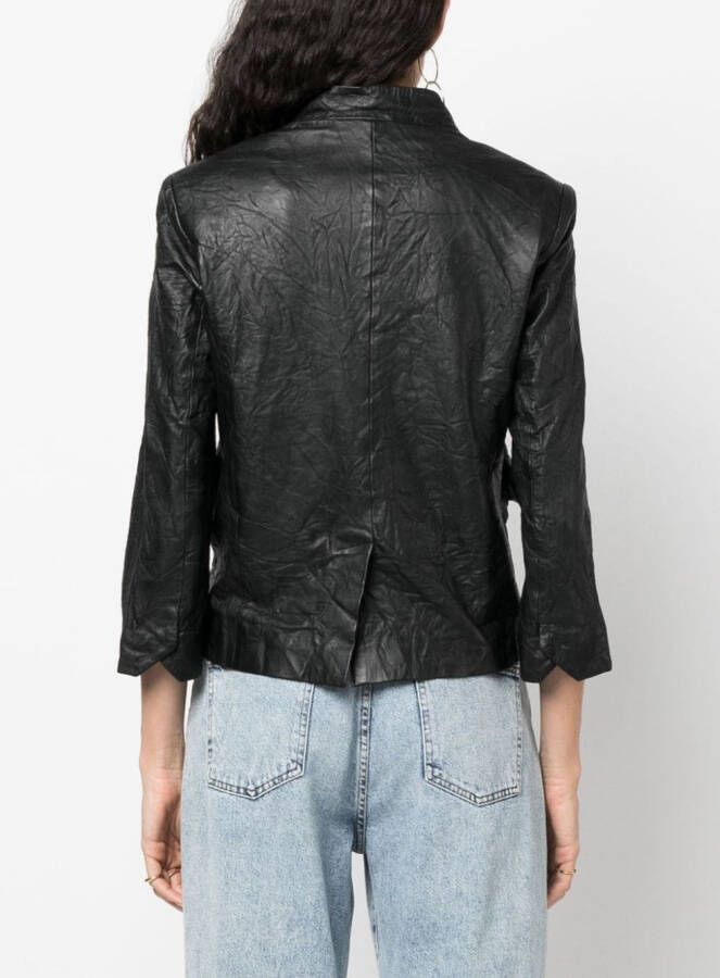 Zadig&Voltaire Verys leren blazer met gekreukt effect Zwart