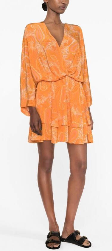 Zadig&Voltaire Jurk met paisley-print Oranje