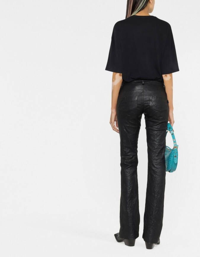 Zadig&Voltaire kick-flare leren jeans Zwart