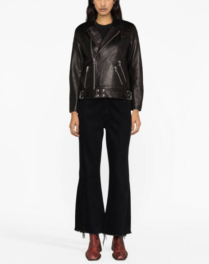 Zadig&Voltaire Leren bikerjack Zwart