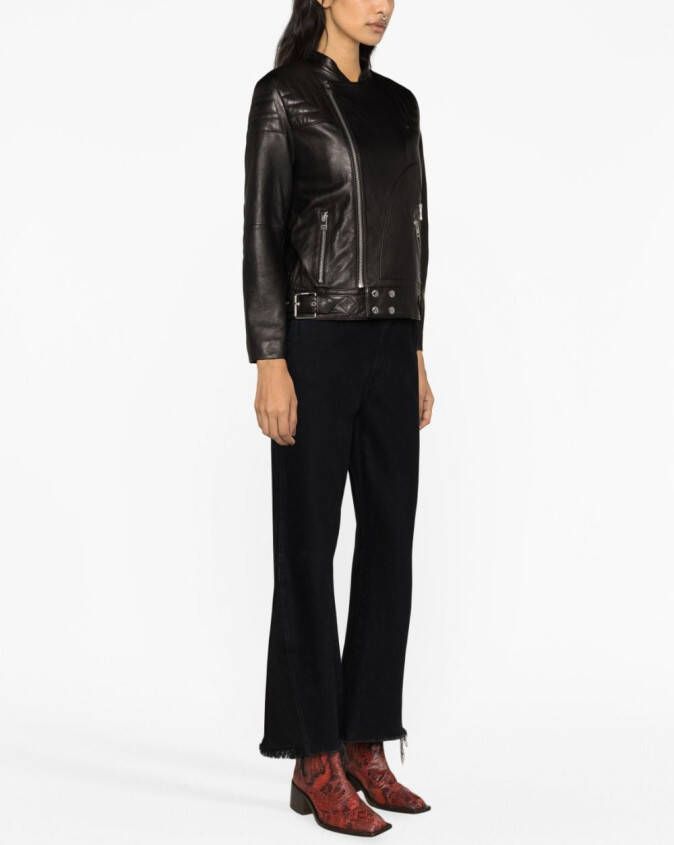 Zadig&Voltaire Leren bikerjack Zwart