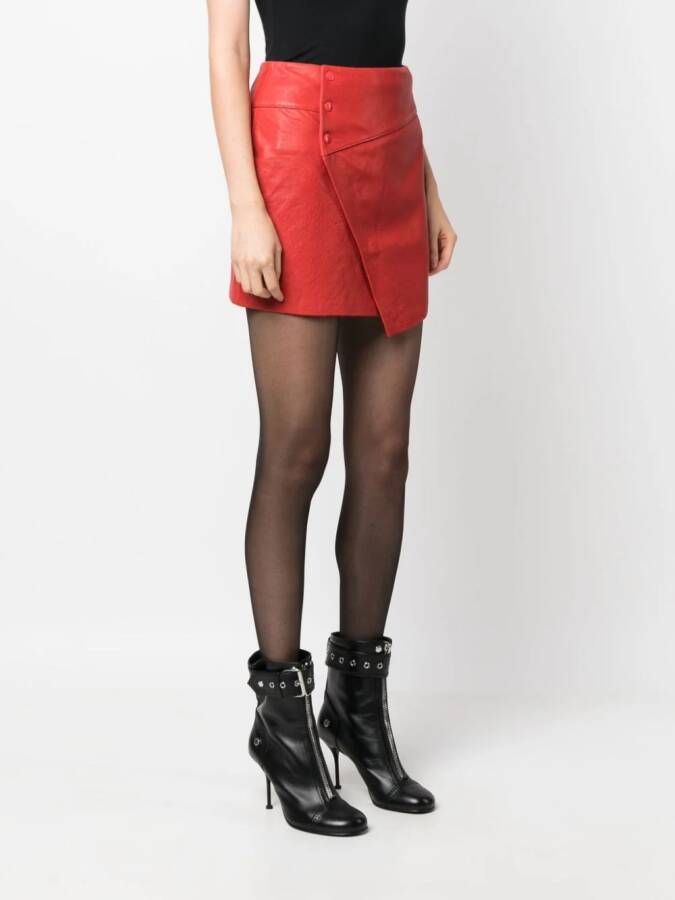 Zadig&Voltaire Leren mini-rok Rood