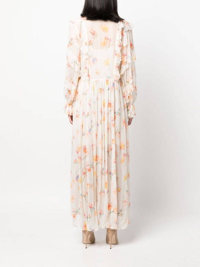 Zadig&Voltaire Maxi-jurk met bloemenprint Beige