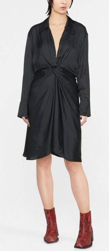 Zadig&Voltaire Midi-jurk met V-hals Zwart