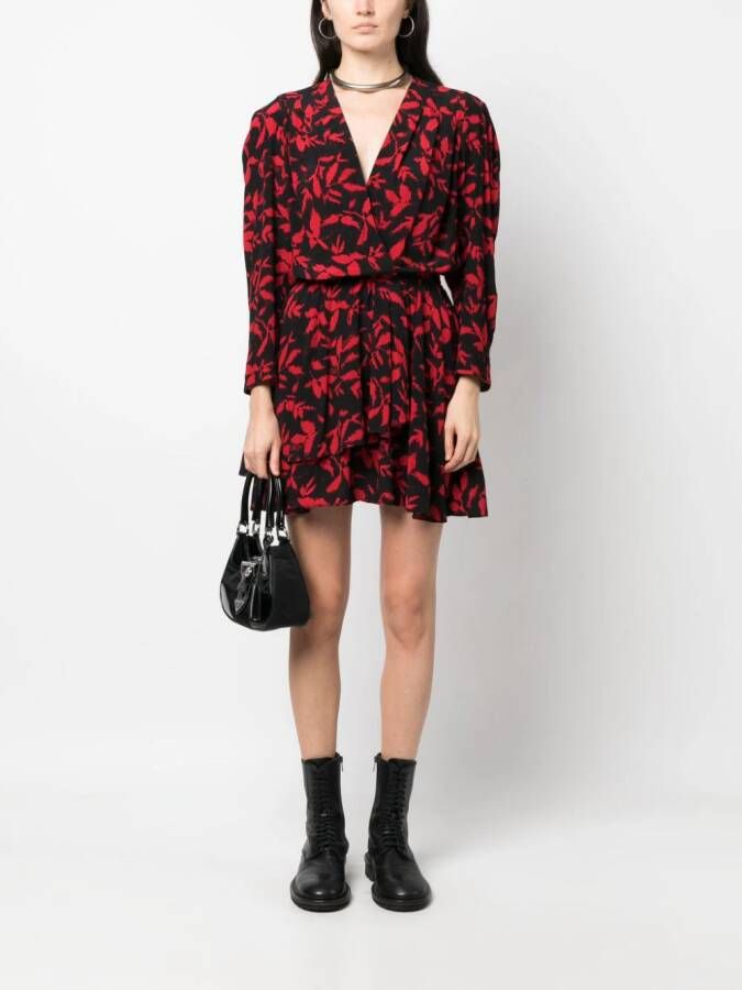 Zadig&Voltaire Mini-jurk met bladprint Zwart