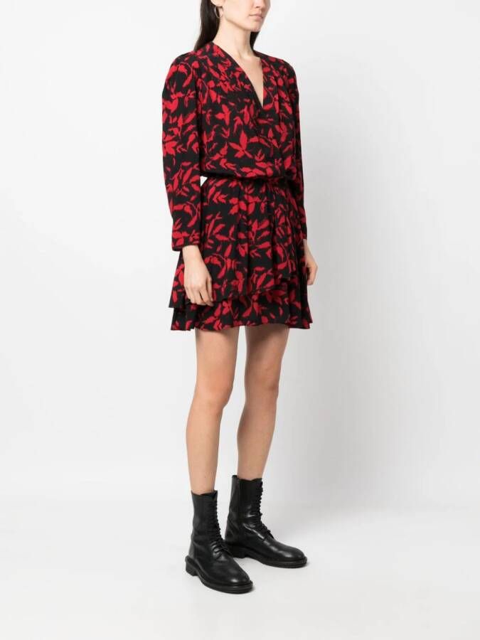 Zadig&Voltaire Mini-jurk met bladprint Zwart