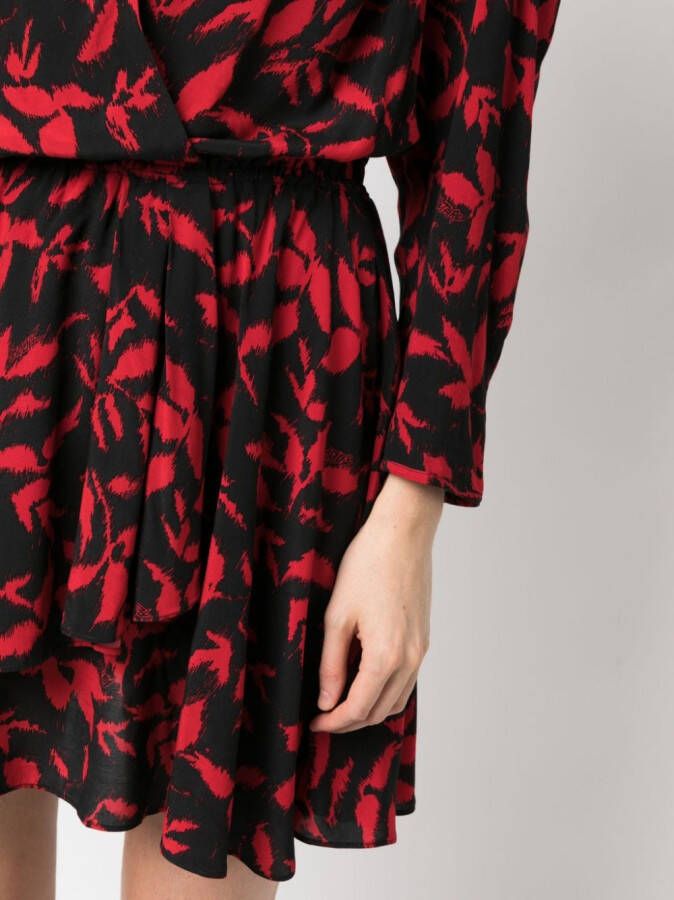 Zadig&Voltaire Mini-jurk met bladprint Zwart