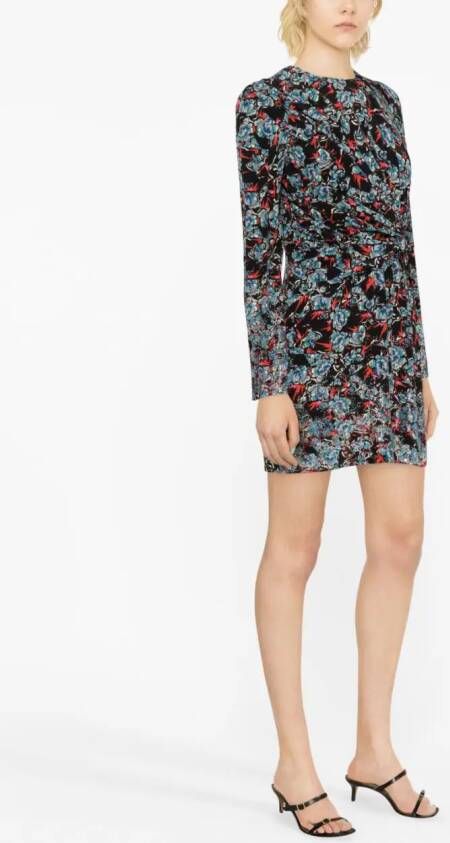 Zadig&Voltaire Radar floral-print embellished silk minidress Zwart