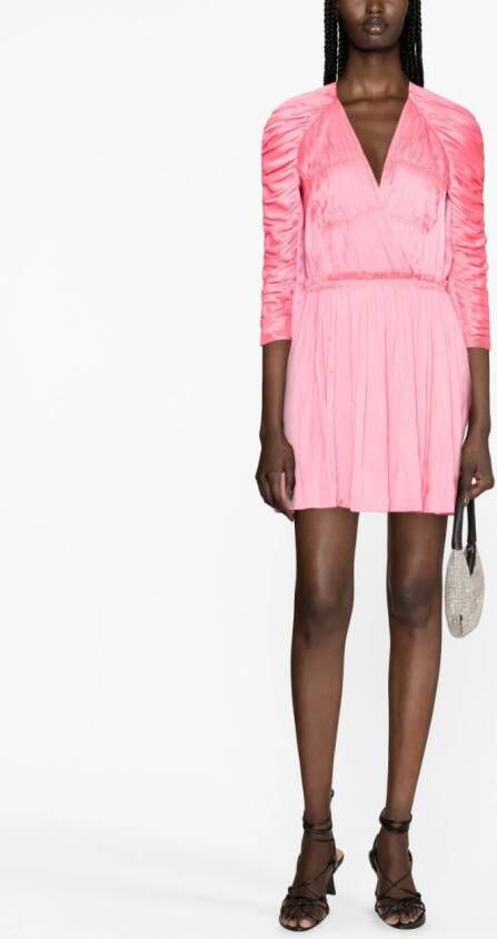 Zadig&Voltaire Realine gathered satin-finish minidress Roze