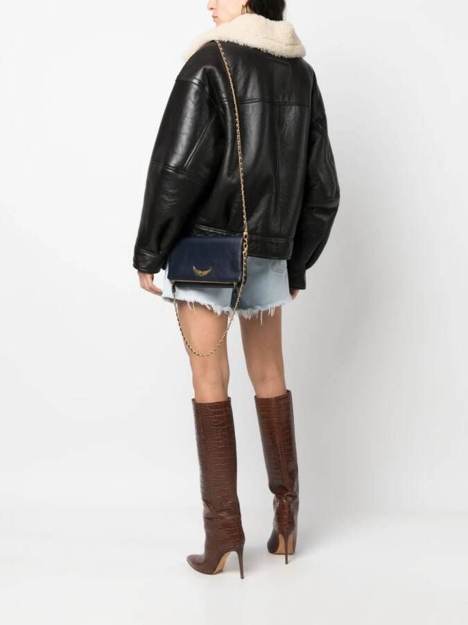 Zadig&Voltaire Rock leren crossbodytas Blauw