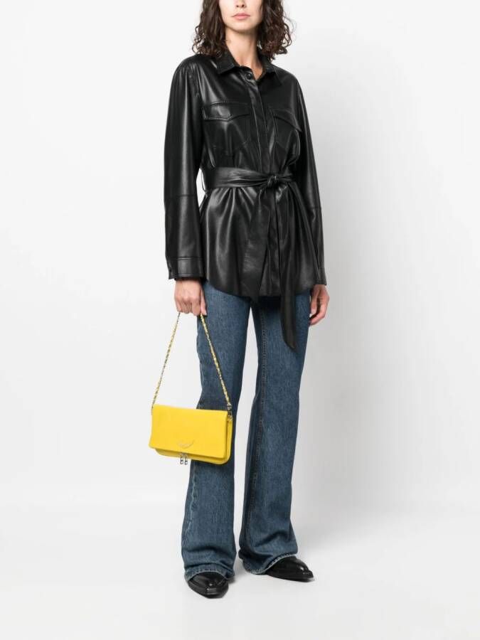 Zadig&Voltaire Rock leren crossbodytas Geel