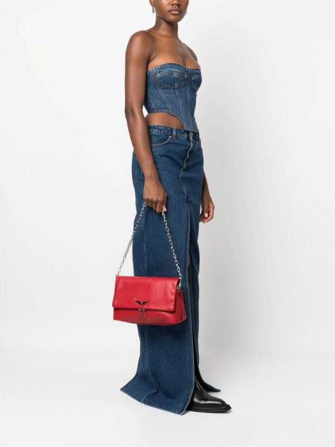 Zadig&Voltaire Rocky leren crossbodytas Rood