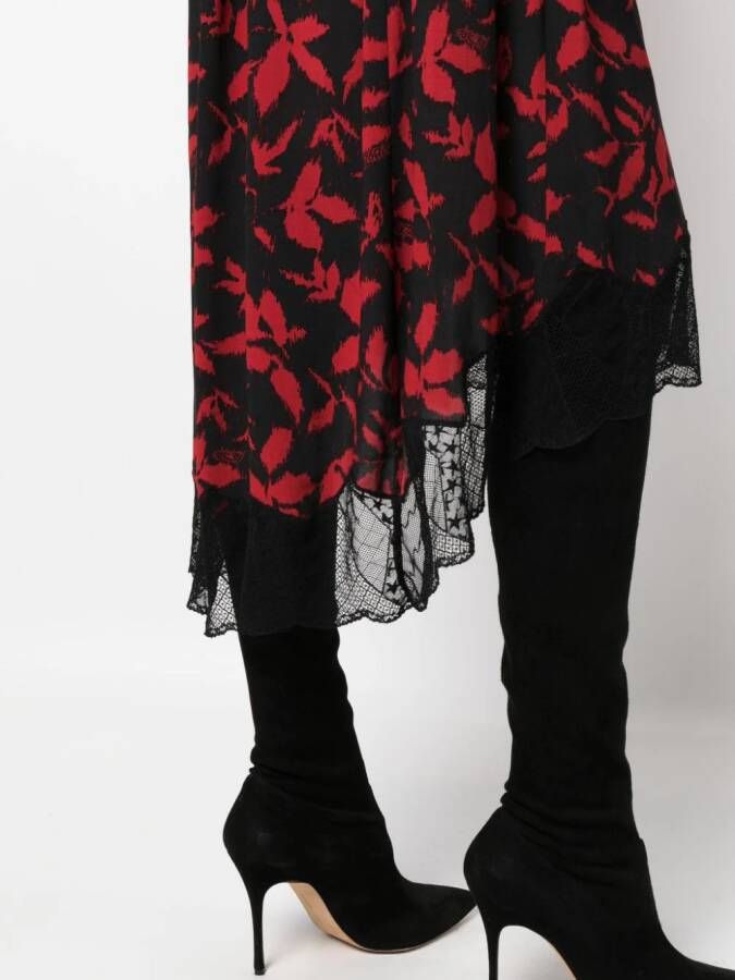 Zadig&Voltaire Rok met bladerprint Zwart