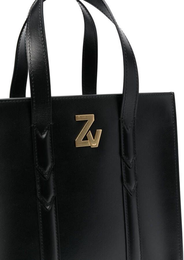 Zadig&Voltaire Shopper met logoplakkaat Zwart