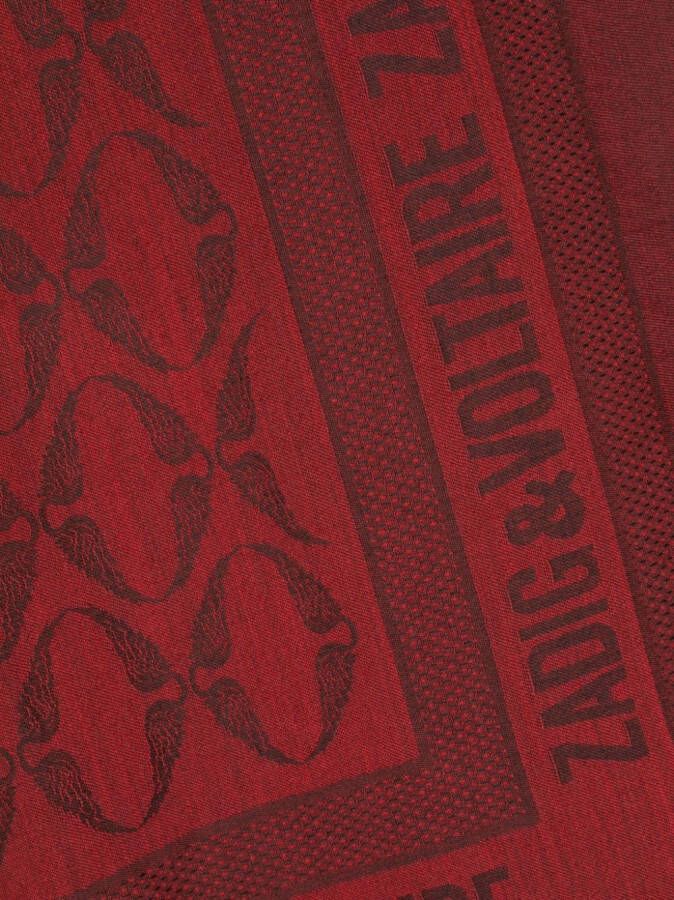Zadig&Voltaire Sjaal met jacquard logo Rood