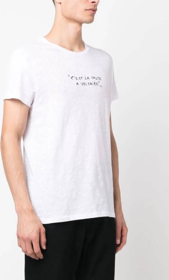 Zadig&Voltaire T-shirt met geborduurde tekst Wit