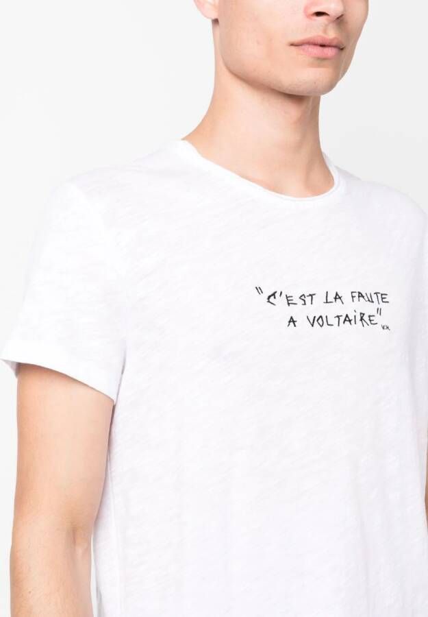 Zadig&Voltaire T-shirt met geborduurde tekst Wit