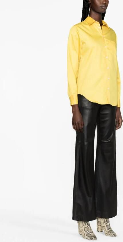 Zadig&Voltaire Taskiz slogan-embroidered cotton shirt Geel
