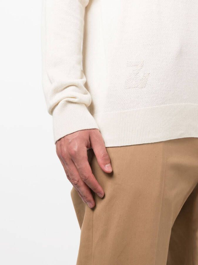 Zadig&Voltaire Trui met intarsia logo Beige