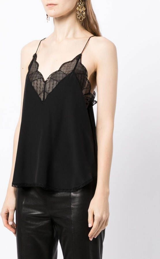 Zadig&Voltaire Top met kant Zwart