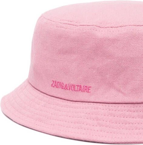 Zadig&Voltaire Vissershoed met logopatch Roze