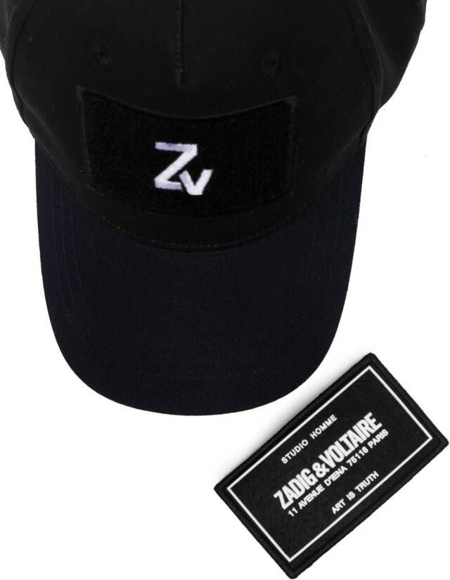 Zadig & Voltaire Kids Honkbalpet met logopatch Zwart