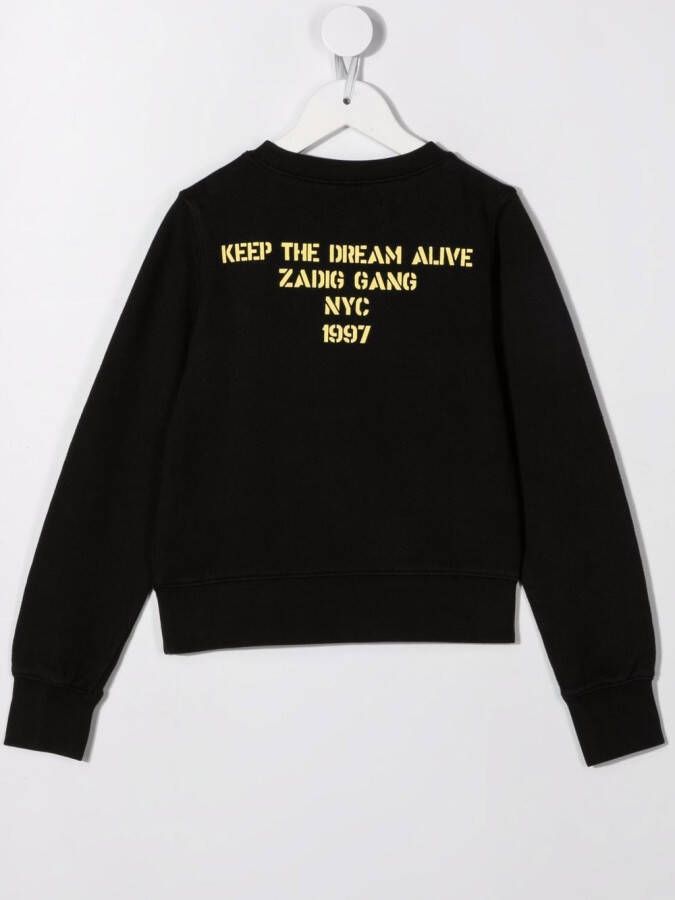 Zadig & Voltaire Kids Sweater met logoprint Zwart