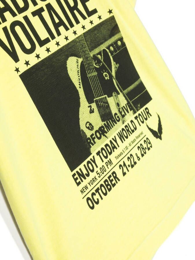 Zadig & Voltaire Kids T-shirt met logoprint Geel