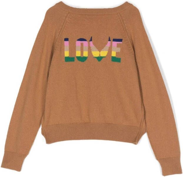Zadig & Voltaire Kids Trui met grafische print Beige