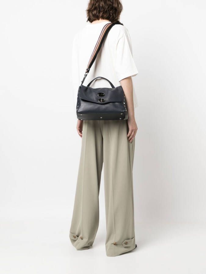 Zanellato Positano leren shopper Blauw