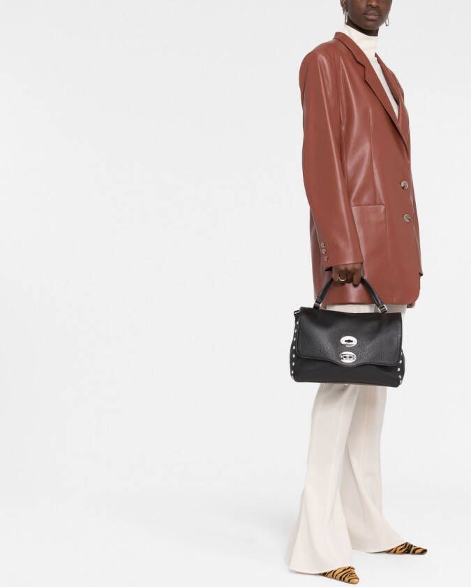 Zanellato Positano leren shopper Zwart
