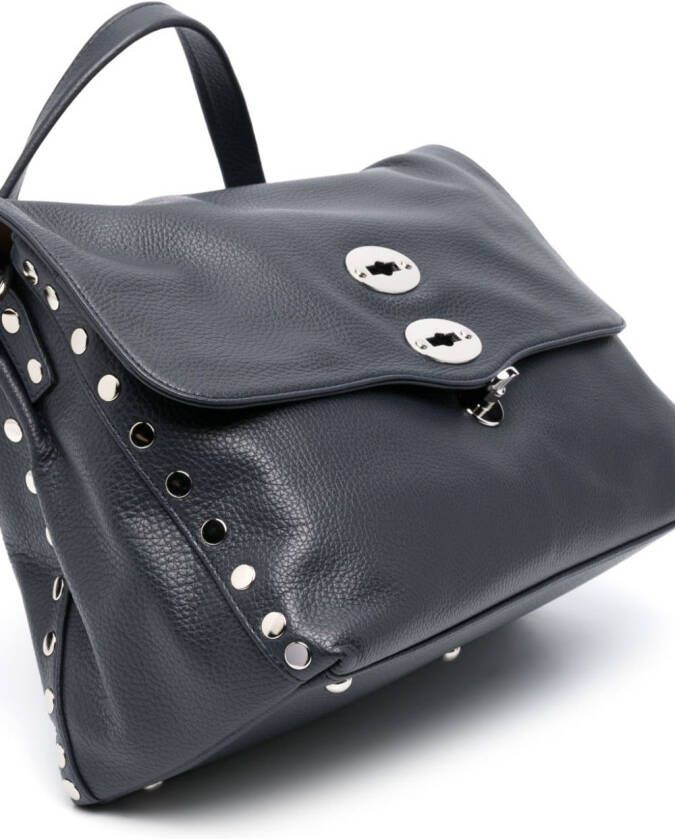 Zanellato Postina leren shopper Blauw