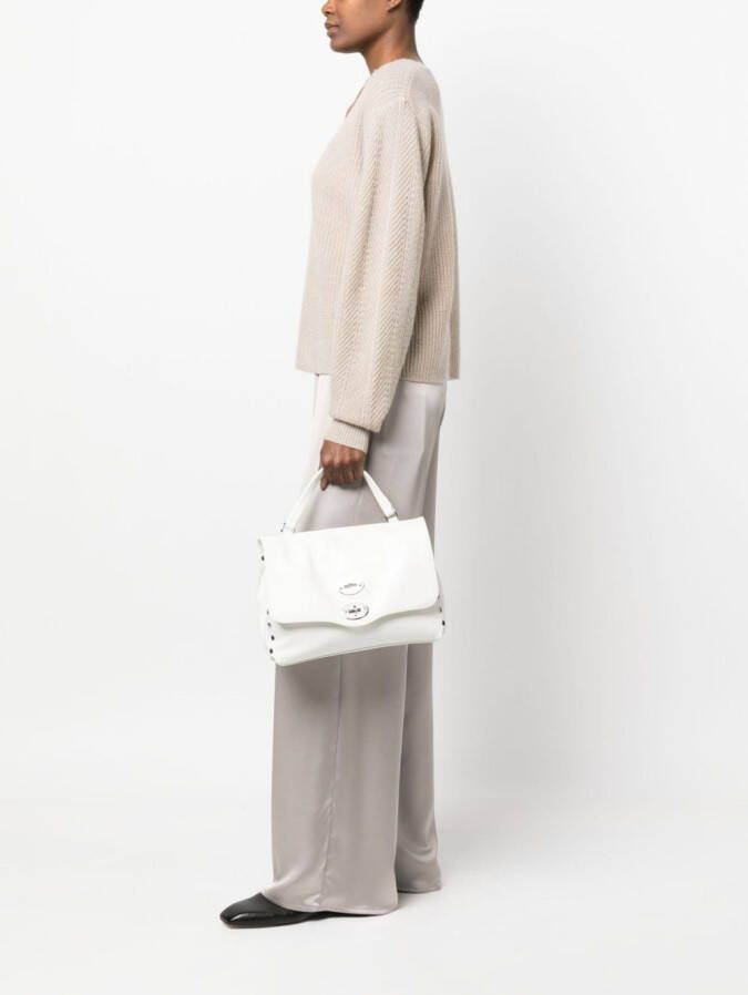 Zanellato Postina leren shopper Wit