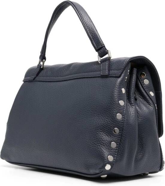 Zanellato Postina leren shopper Blauw
