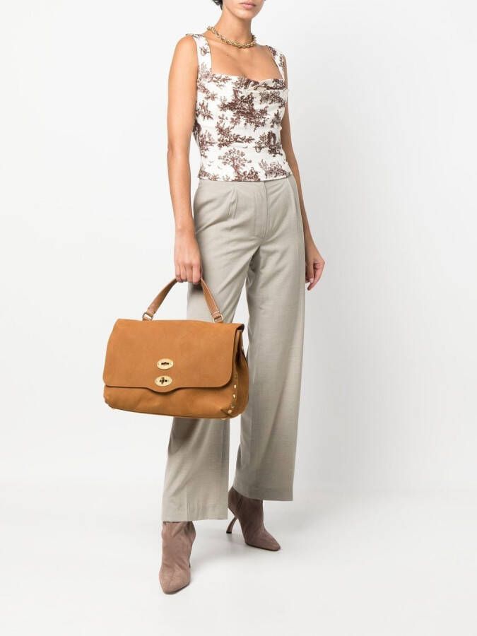 Zanellato Shopper met draaislot Bruin