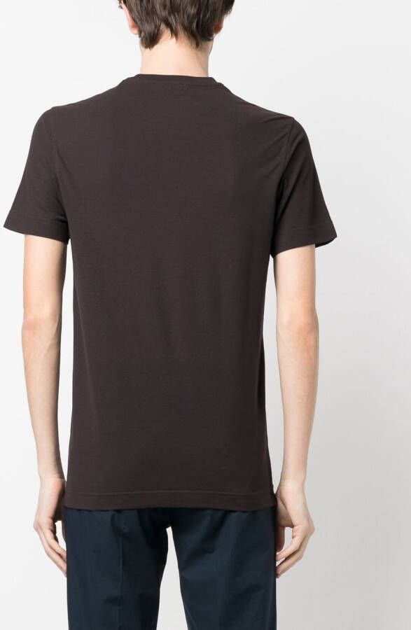 Zanone T-shirt met ronde hals Bruin