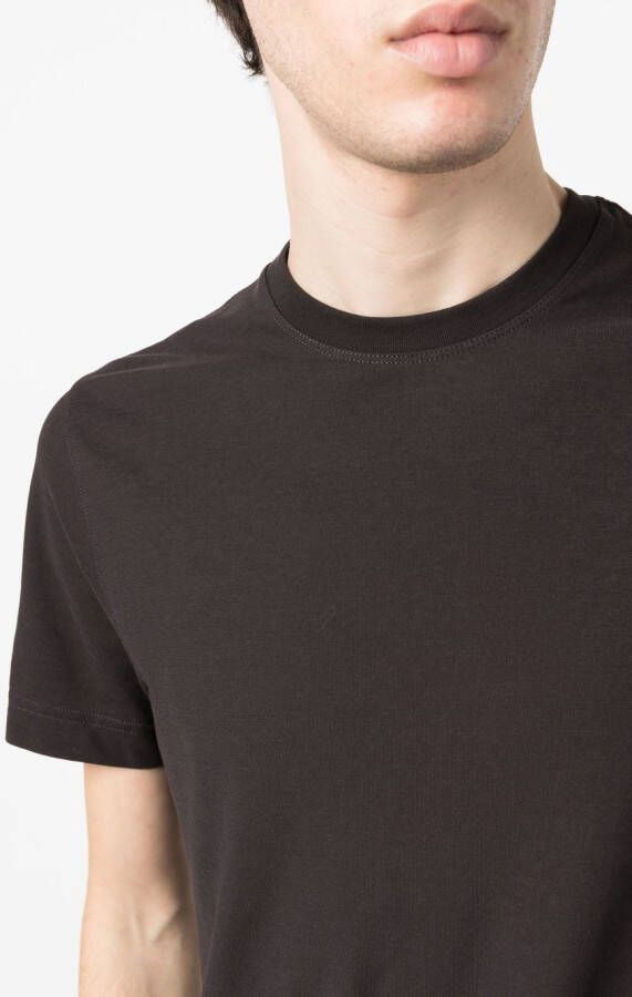 Zanone T-shirt met ronde hals Bruin