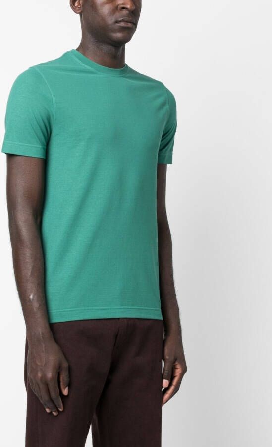 Zanone T-shirt met ronde hals Groen