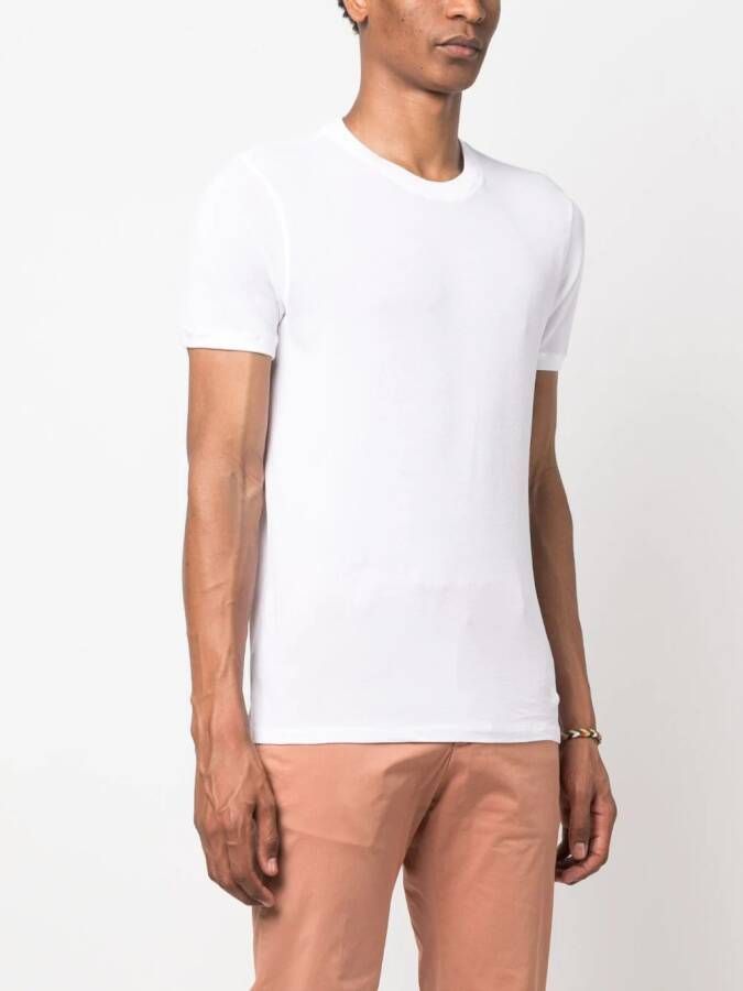 Zanone Fijngebreid T-shirt Wit