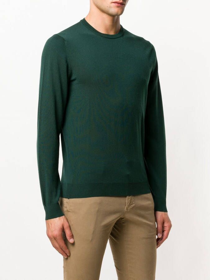 Zanone fine knit sweater Groen