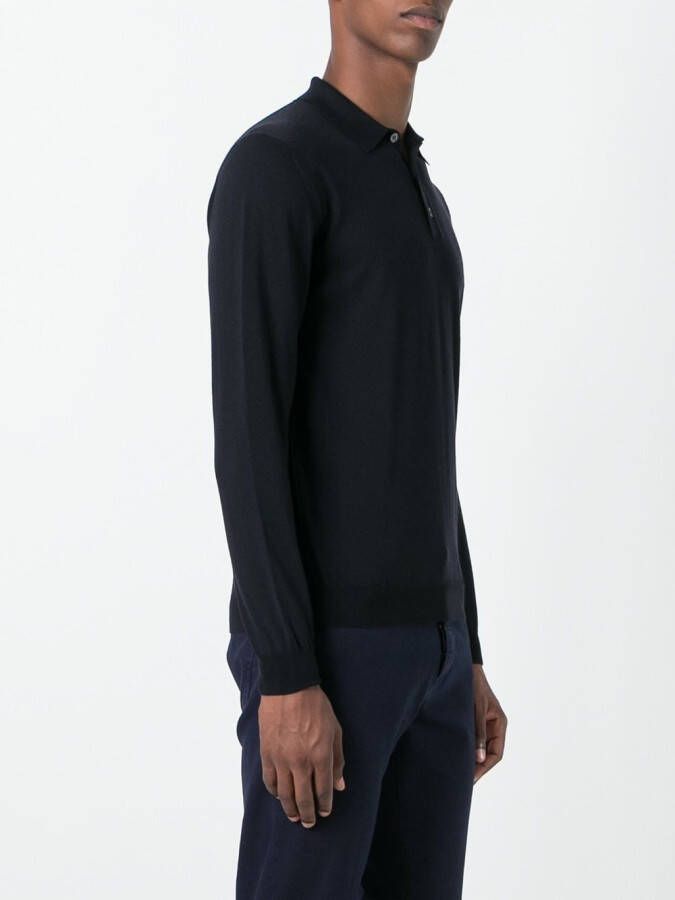 Zanone geruit poloshirt Blauw